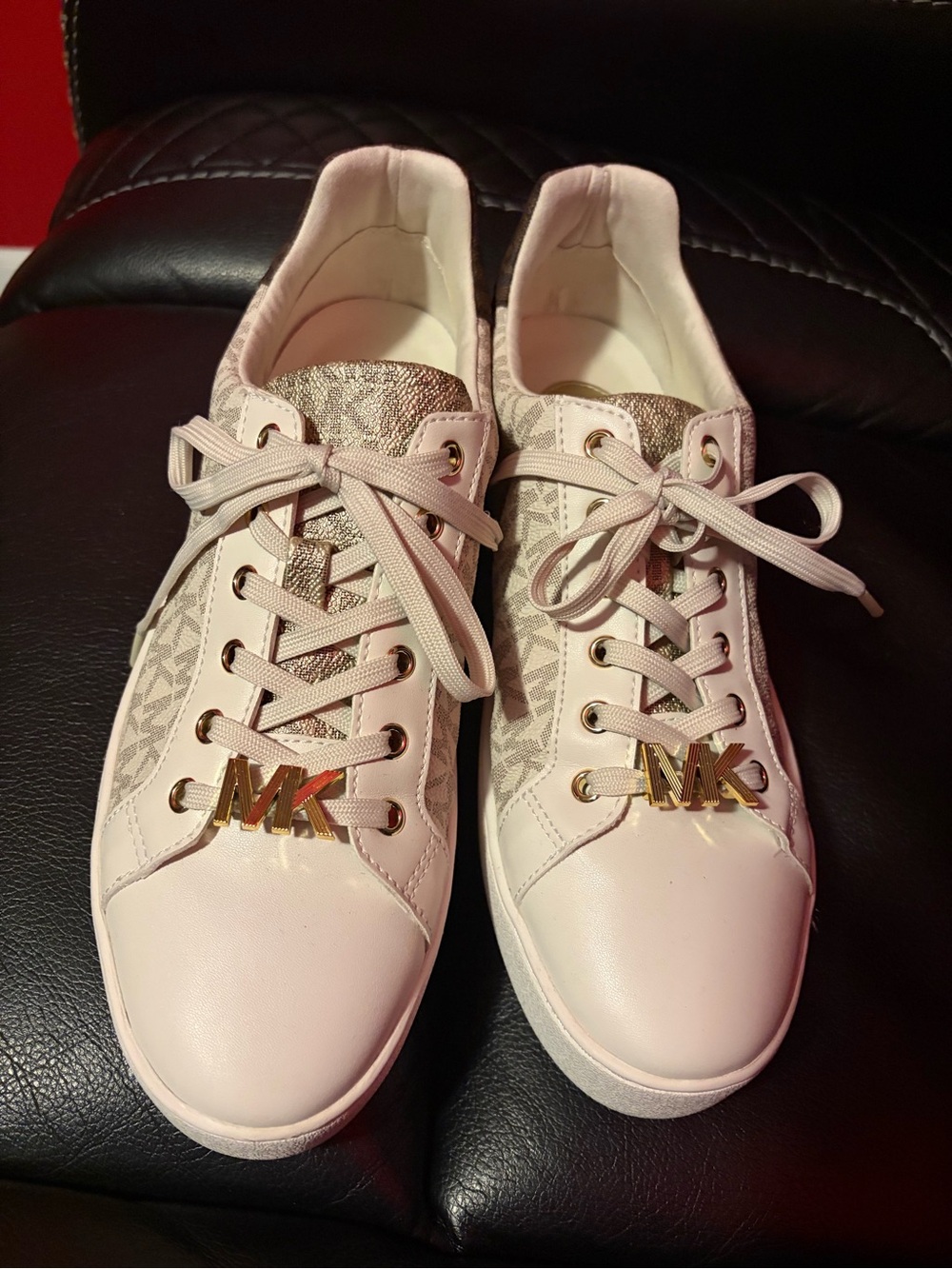 Michael Kors cream MK Logo Low-Top Sneakers